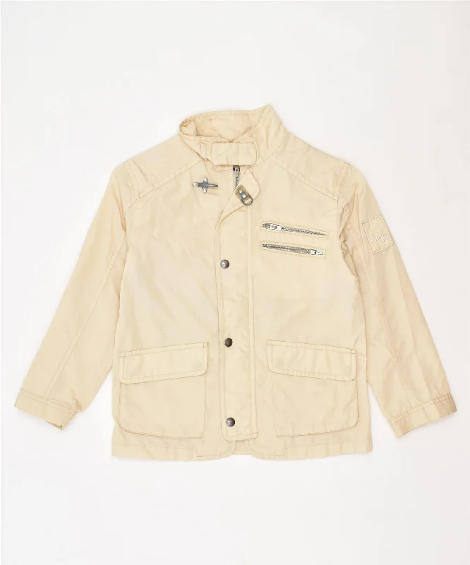 men's casual zip-up jackets -FAY Girls Utility Jacket 5-6 Years Beige Polyamide