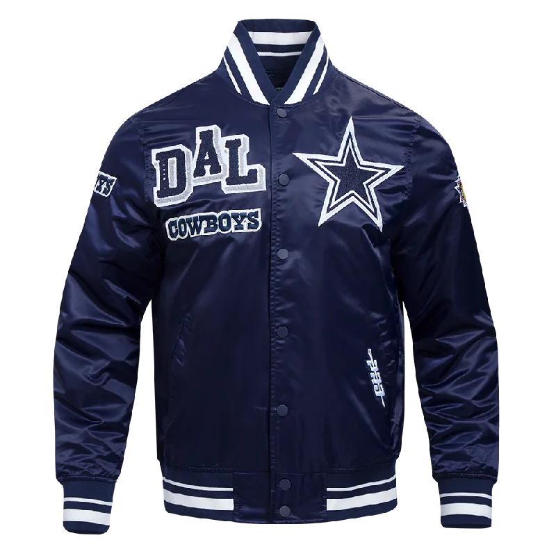 men's coat jackets -NFL DALLAS COWBOYS MASHUP MEN'S RIB SATIN JACKET (MIDNIGHT NAVY)