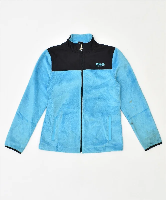 men's double-breasted jackets -FILA Boys Fleece Jacket 10-11 Years Medium Blue Polyester