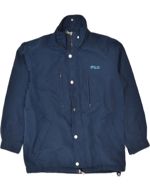 men's faux leather jackets -FILA Boys Utility Jacket 13-14 Years Navy Blue