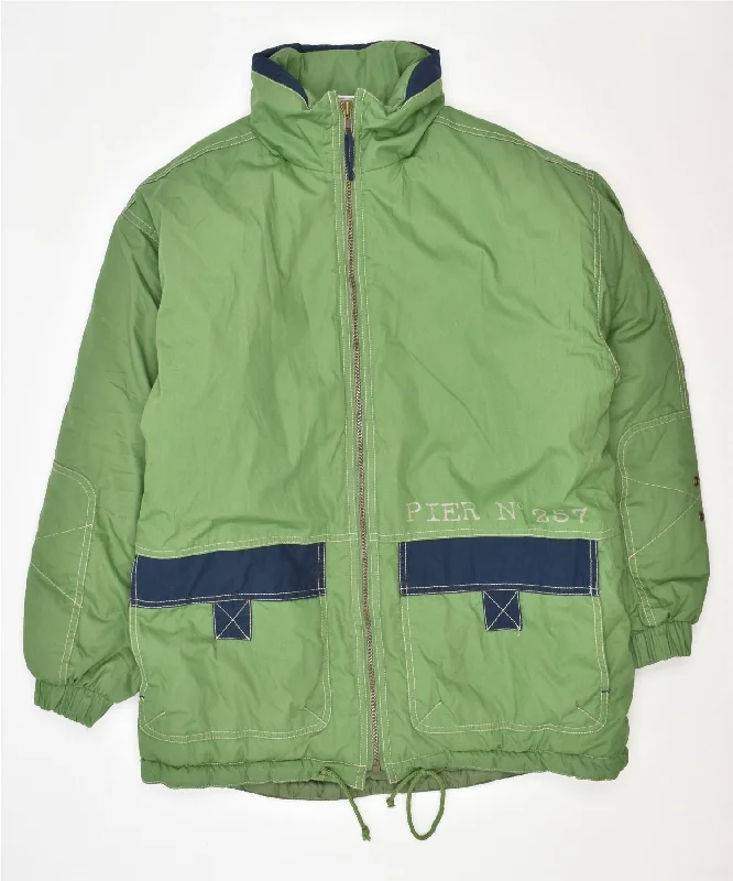 men's puffer jackets -FORMICULA Boys Ski Jacket 13-14 Years Green Polyester