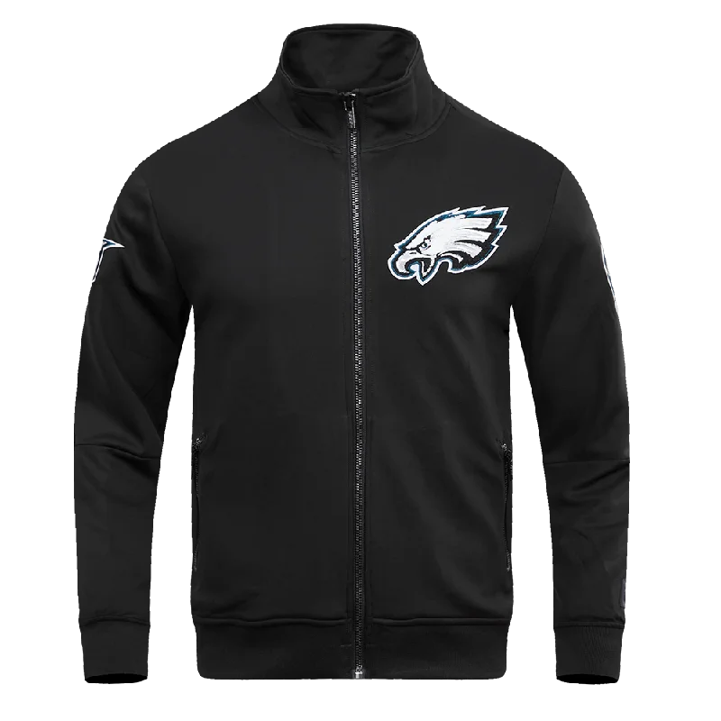 men's waterproof jackets -NFL PHILADELPHIA EAGLES PRO TEAM MEN'S TRACK JACKET (BLACK)