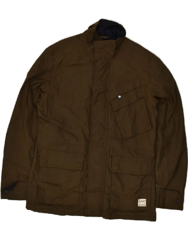 men's military jackets -G-STAR Mens Windbreaker Jacket UK 40 Large Brown Nylon