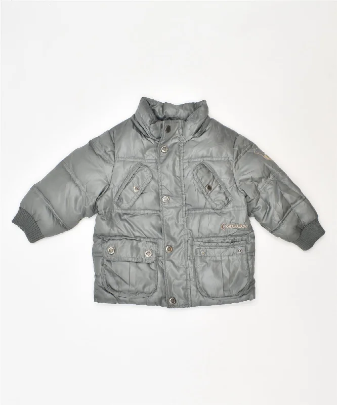 men's functional jackets -GEOX Boys Padded Jacket 9-12 Months Grey Polyester