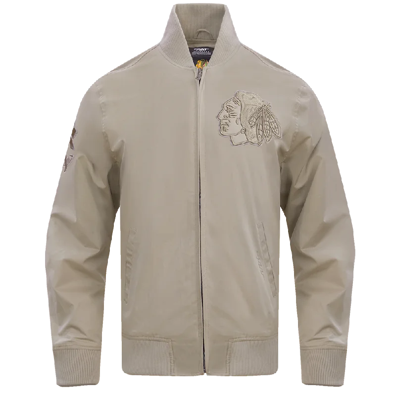 men's winter-ready jackets -NHL CHICAGO BLACKHAWKS NEUTRAL TWILL JACKET (TAUPE)