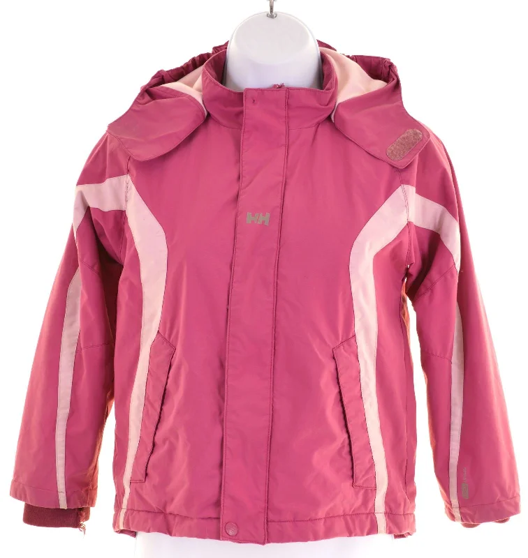 men's military jackets -HELLY HANSEN Girls Windbreaker Jacket 8-9 Years Pink Polyamide