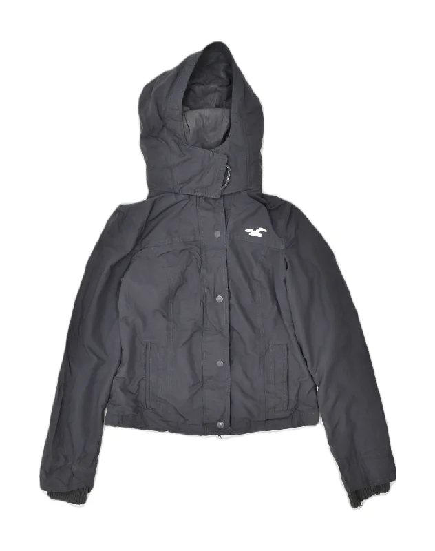 men's winter-ready jackets -HOLLISTER Boys Hooded Windbreaker Jacket 10-11 Years Medium Navy Blue