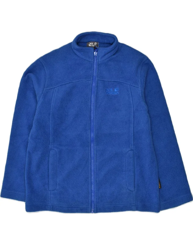 men's high-end jackets -JACK WOLFSKIN Boys Fleece Jacket 11-12 Years Blue Polyester