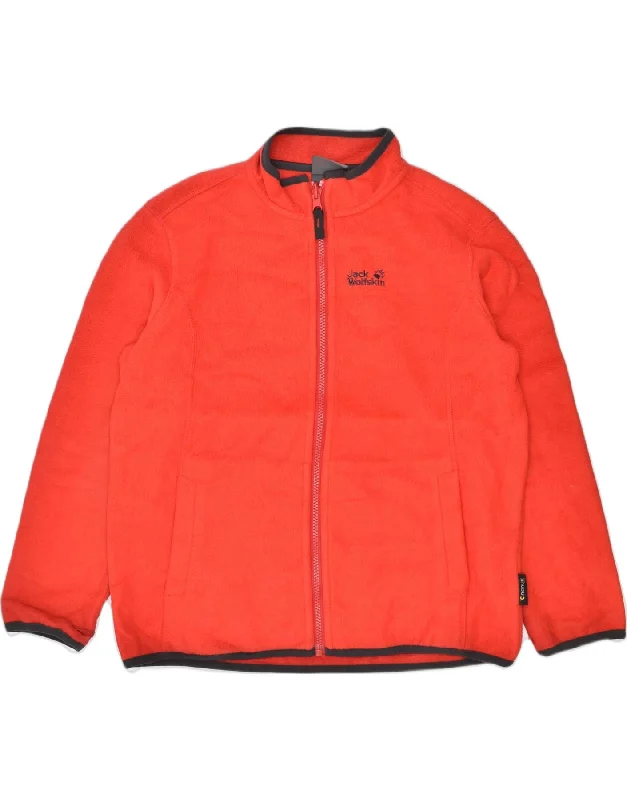 men's light outdoor jackets -JACK WOLFSKIN Boys Fleece Jacket 11-12 Years Red Polyester