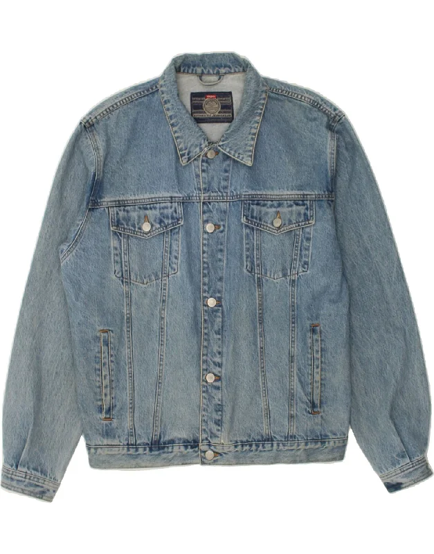 men's high-end jackets -JINGLERS Mens Denim Jacket XL Blue Cotton