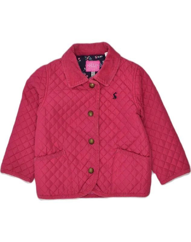 men's sleek leather jackets -JOULES Baby Girls Quilted Jacket 18-24 Months Pink Polyester