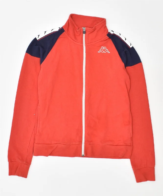 men's casual warm jackets -KAPPA Boys Tracksuit Top Jacket 13-14 Years Red Cotton