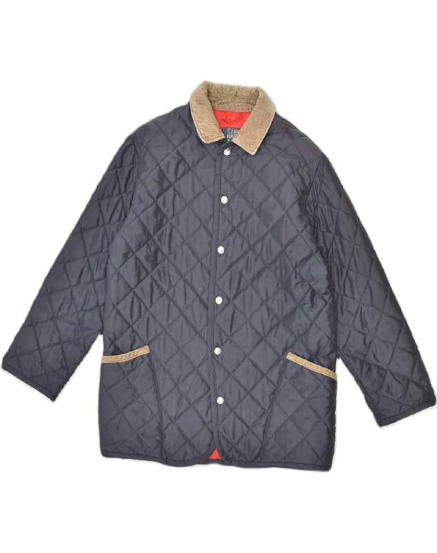 men's fleece jackets for cold weather -LES COPAINS Boys Quilted Jacket 13-14 Years Grey Cotton