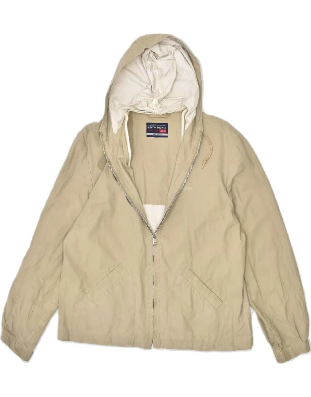 men's varsity jackets -LEVI'S Girls Hooded Bomber Jacket 9-10 Years Beige Cotton