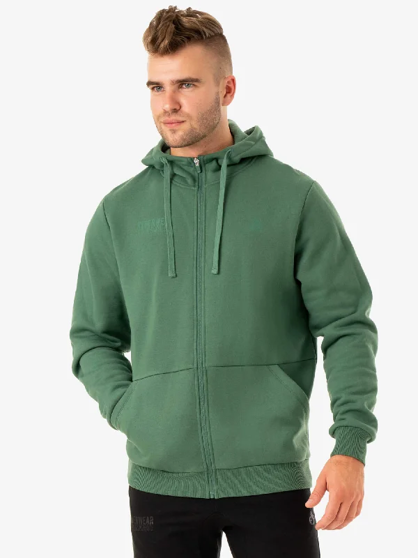 men's outdoor jackets -Limitless Zip Up Jacket - Forest Green