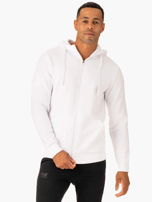 men's windbreaker jackets -Limitless Zip Up Jacket - White