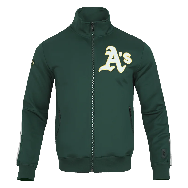 men's down jackets -MLB OAKLAND ATHLETICS CLASSIC MEN'S DK TRACK JACKET (FOREST GREEN)