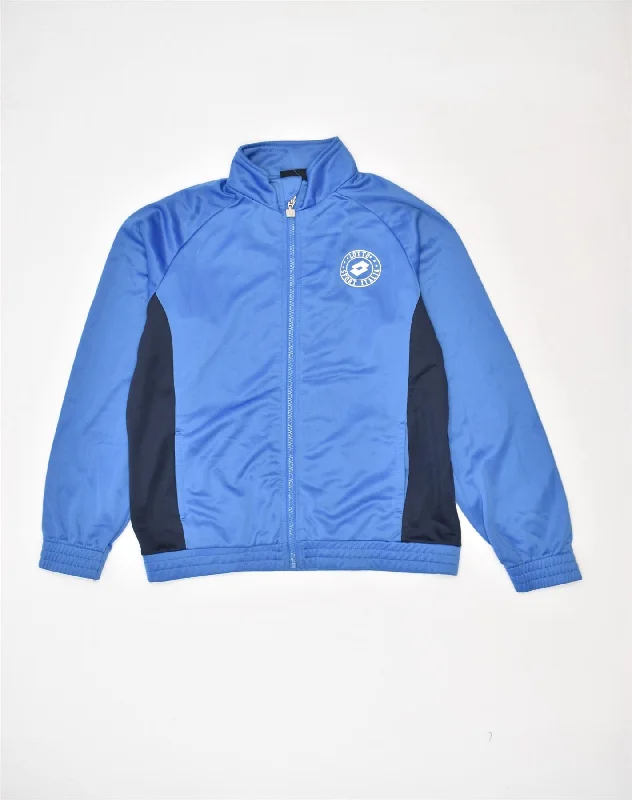 men's double-breasted jackets -LOTTO Boys Tracksuit Top Jacket 11-12 Years Blue Polyester