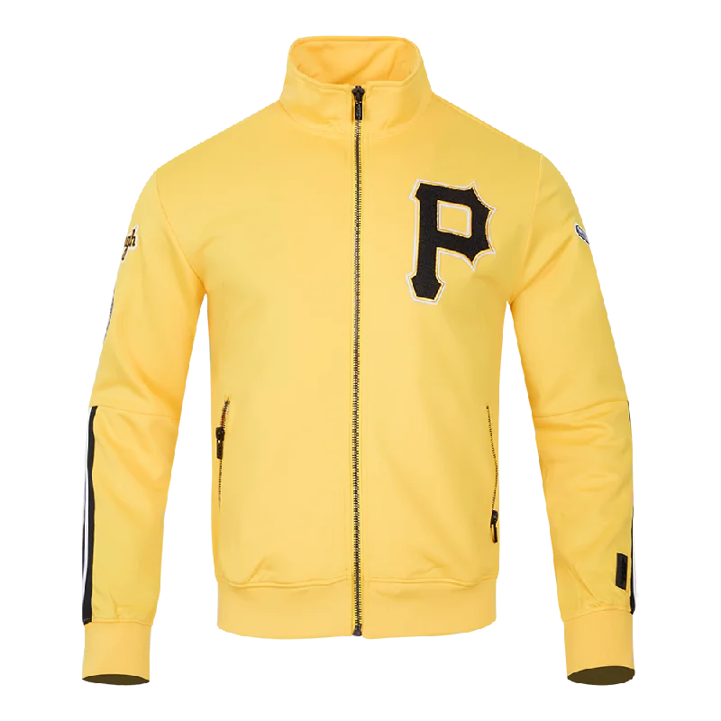 men's denim jacket with hoodie -MLB PITTSBURGH PIRATES CLASSIC MEN'S DK TRACK JACKET (YELLOW)