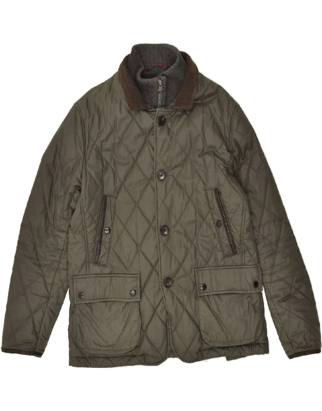 men's coat jackets for winter -MARLBORO CLASSICS Mens Quilted Jacket EU 44 XS Khaki Polyester