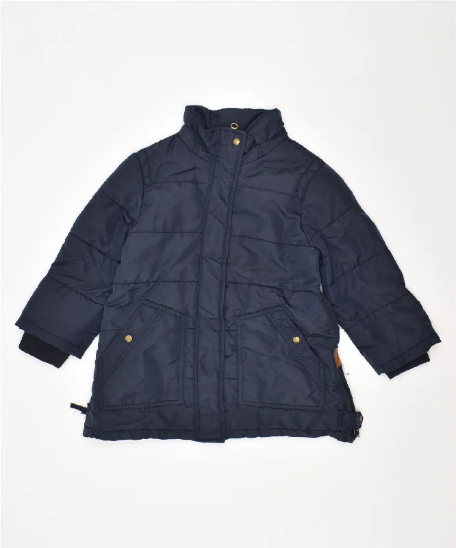 men's winter coat jackets -MASSIMO DUTTI Girls Padded Jacket 3-4 Years Navy Blue Nylon