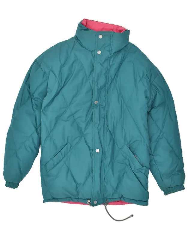 men's insulated jackets for cold weather -MC KEE'S Mens Quilted Reversible Jacket UK 38 Medium Blue Colourblock