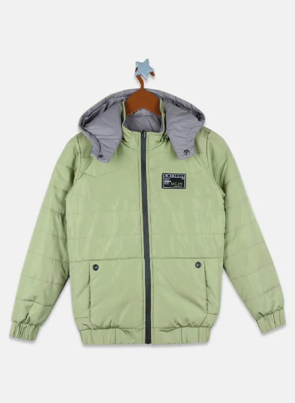 men's tailored jackets -Boys Green Solid Jacket