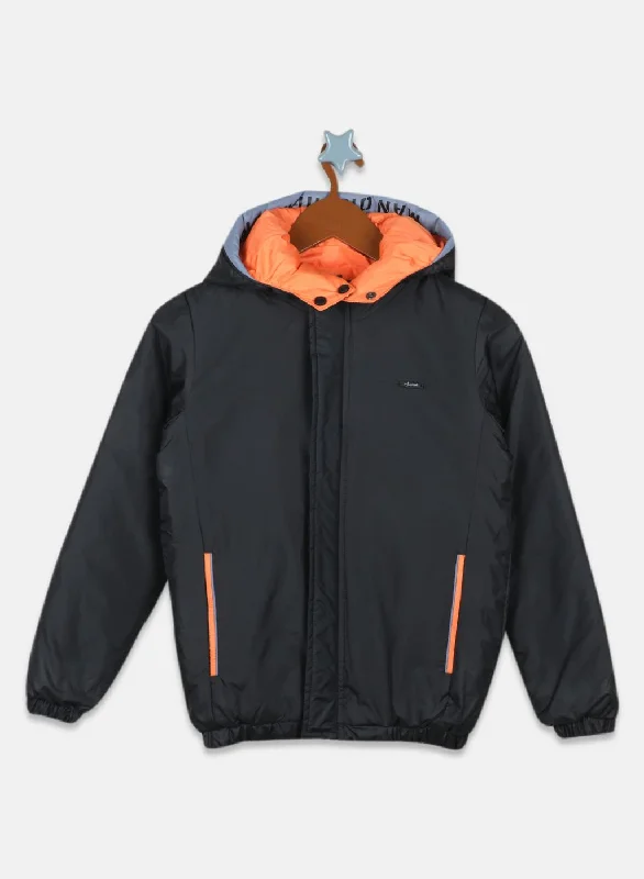 men's outdoor performance jackets -Boys Orange Solid Jacket