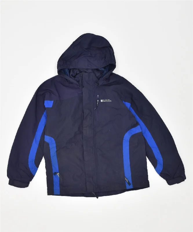 men's trench coats -MOUNRTAIN WAREHOUSE Boys Hooded Windbreaker Jacket 11-12 Years Navy Blue