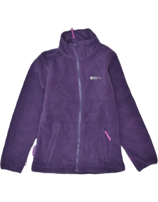 men's leather jackets -MOUNTAIN WAREHOUSE Boys Fleece Jacket 7-8 Years Purple Polyester