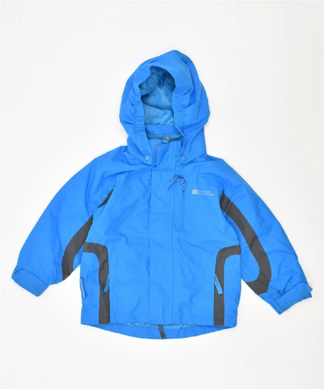 men's bomber jackets for winter -MOUNTAIN WAREHOUSE Boys Hooded Rain Jacket 2-3 Years Blue Nylon