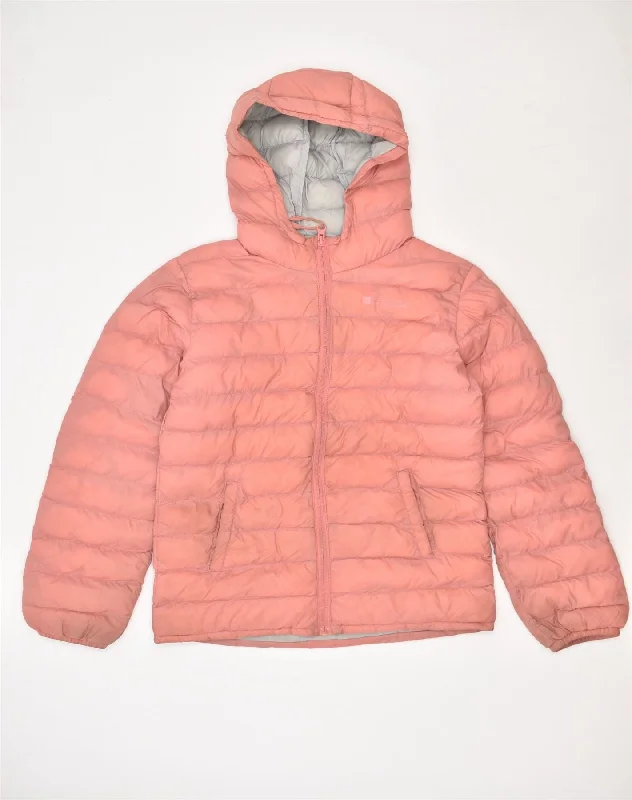 men's coat jackets for fall -MOUNTAIN WAREHOUSE Girls Hooded Padded Jacket 9-10 Years Orange Nylon