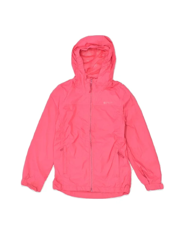 men's outdoor performance jackets -MOUNTAIN WAREHOUSE Girls Rain Jacket 9-10 Years Pink Nylon