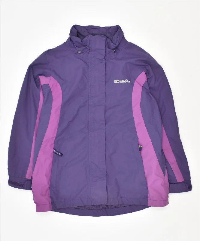 men's zip-up rain jackets -MOUNTAIN WAREHOUSE Girls Windbreaker Jacket 9-10 Years Purple Nylon