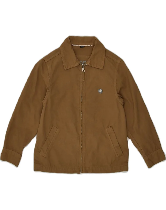 men's checked jackets -MURPHY & NYE Boys Bomber Jacket 7-8 Years Medium Brown Cotton