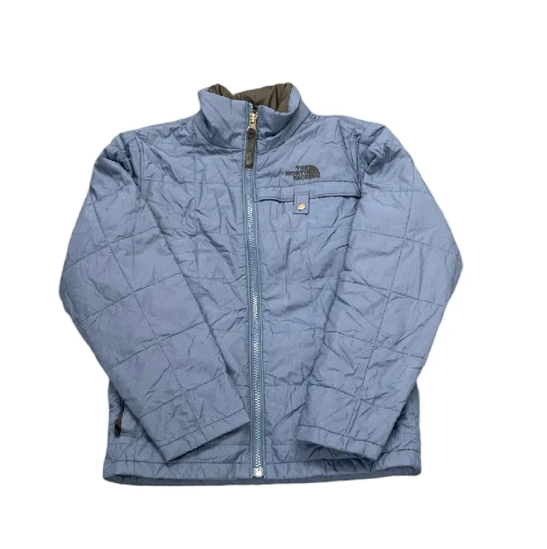 men's double-breasted jackets -North Face Boys Blue Jacket S(7/8)