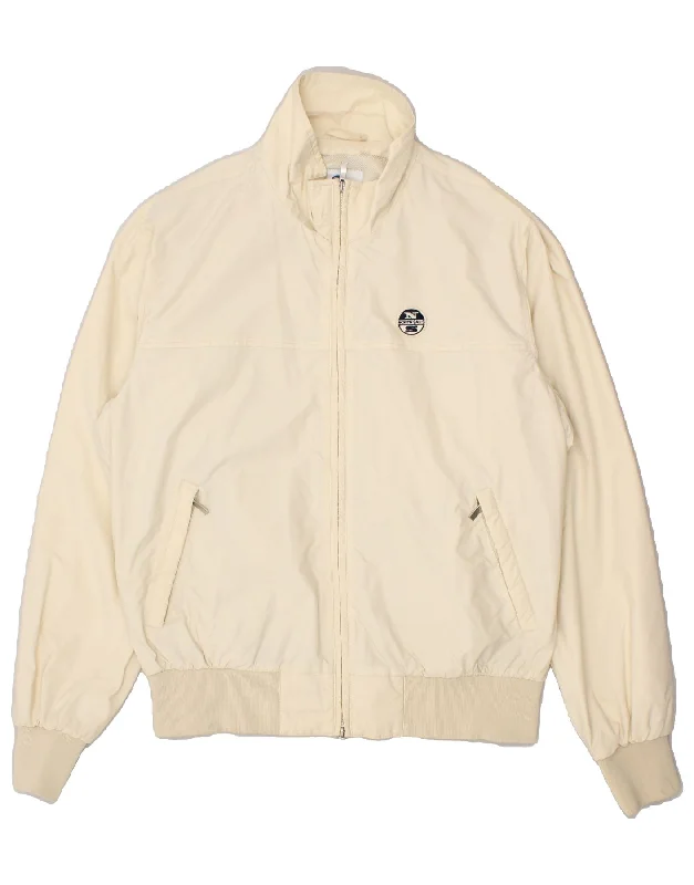 men's zippered jackets -NORTH SAILS Mens Bomber Jacket IT 54 2XL Beige Polyamide