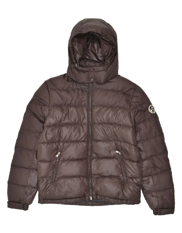 men's summer jackets -NORTH SAILS Mens Hooded Padded Jacket UK 40 Large Brown Polyester