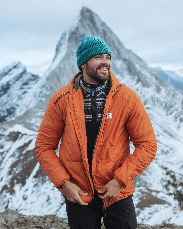 men's padded jackets -Dylan Recycled Insulated Full Zip Jacket - Burnt Orange