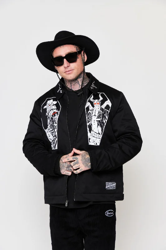 men's luxury jackets -Open Casket Work Jacket Black