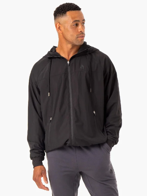 men's cargo jackets -Optimal Windbreaker Jacket - Black