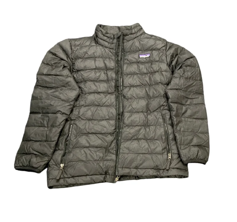 men's coat jackets for fall -Patagonia Boys Black Jacket M(10)