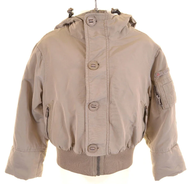 men's military jackets -PEUTEREY Boys Windbreaker Jacket 9-12 Months Beige Polyamide