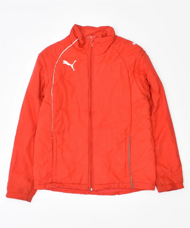 men's bomber jackets for winter -PUMA Boys Windbreaker Jacket 13-14 Years Red Polyester