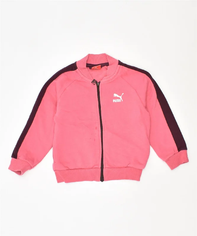 men's light outdoor jackets -PUMA Girls Tracksuit Top Jacket 18-24 Months Pink Cotton