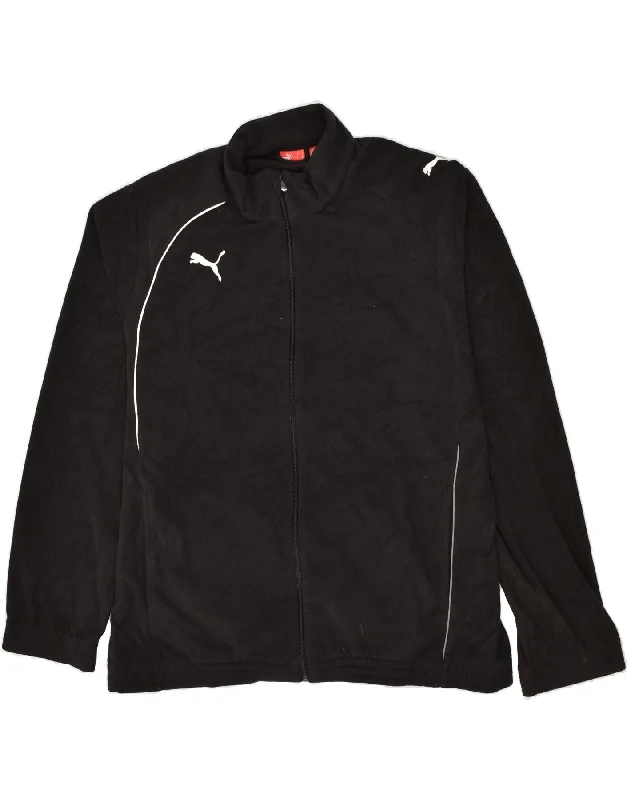 men's insulated jackets -PUMA Mens Fleece Jacket UK 42 XL Black Polyester