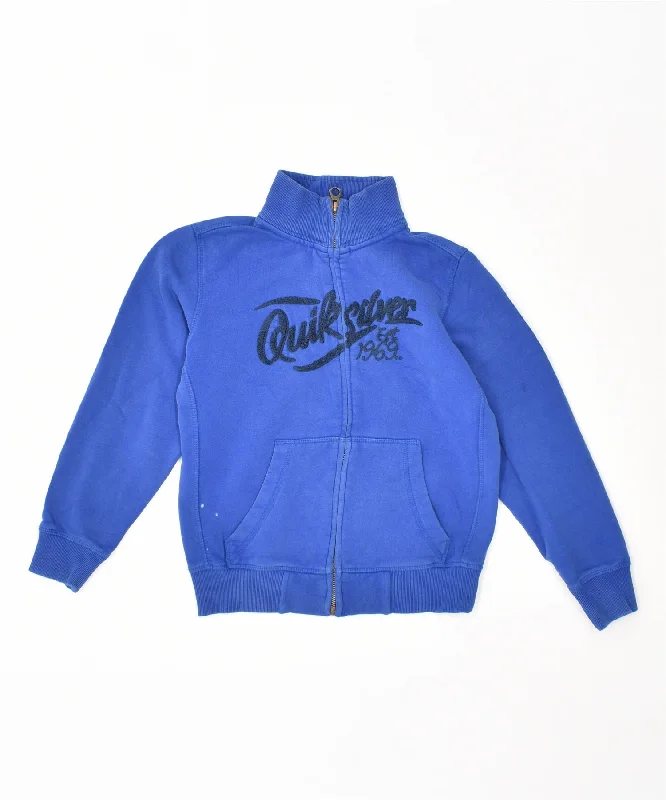 men's outdoor performance jackets -QUIKSILVER Boys Tracksuit Top Jacket 9-10 Years Blue Cotton