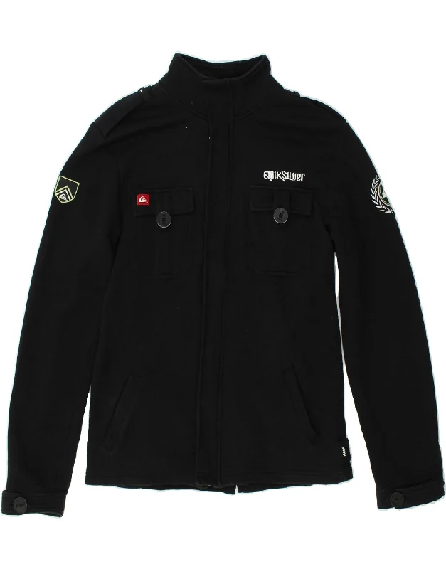 men's minimalist jackets -QUIKSILVER Mens Military Jacket UK 36 Small Black Cotton