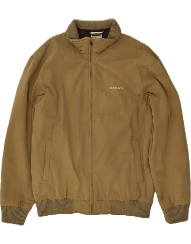 men's parkas jackets -REEBOK Mens Bomber Jacket UK 40 Large Brown Cotton