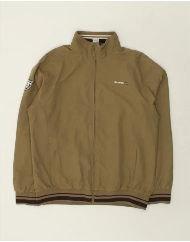 men's lightweight puffer jackets -REEBOK Mens Bomber Jacket UK 40 Large Khaki Polyester